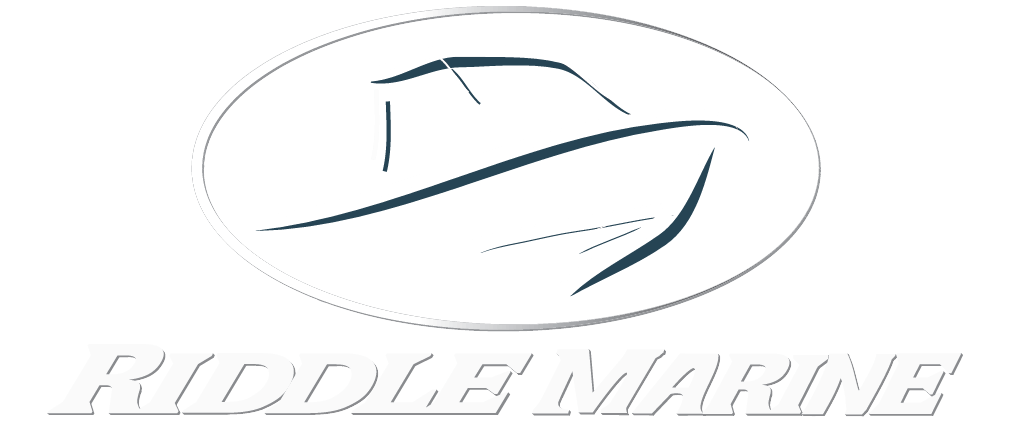 Company logo for 'Riddle Marine Power Center'.